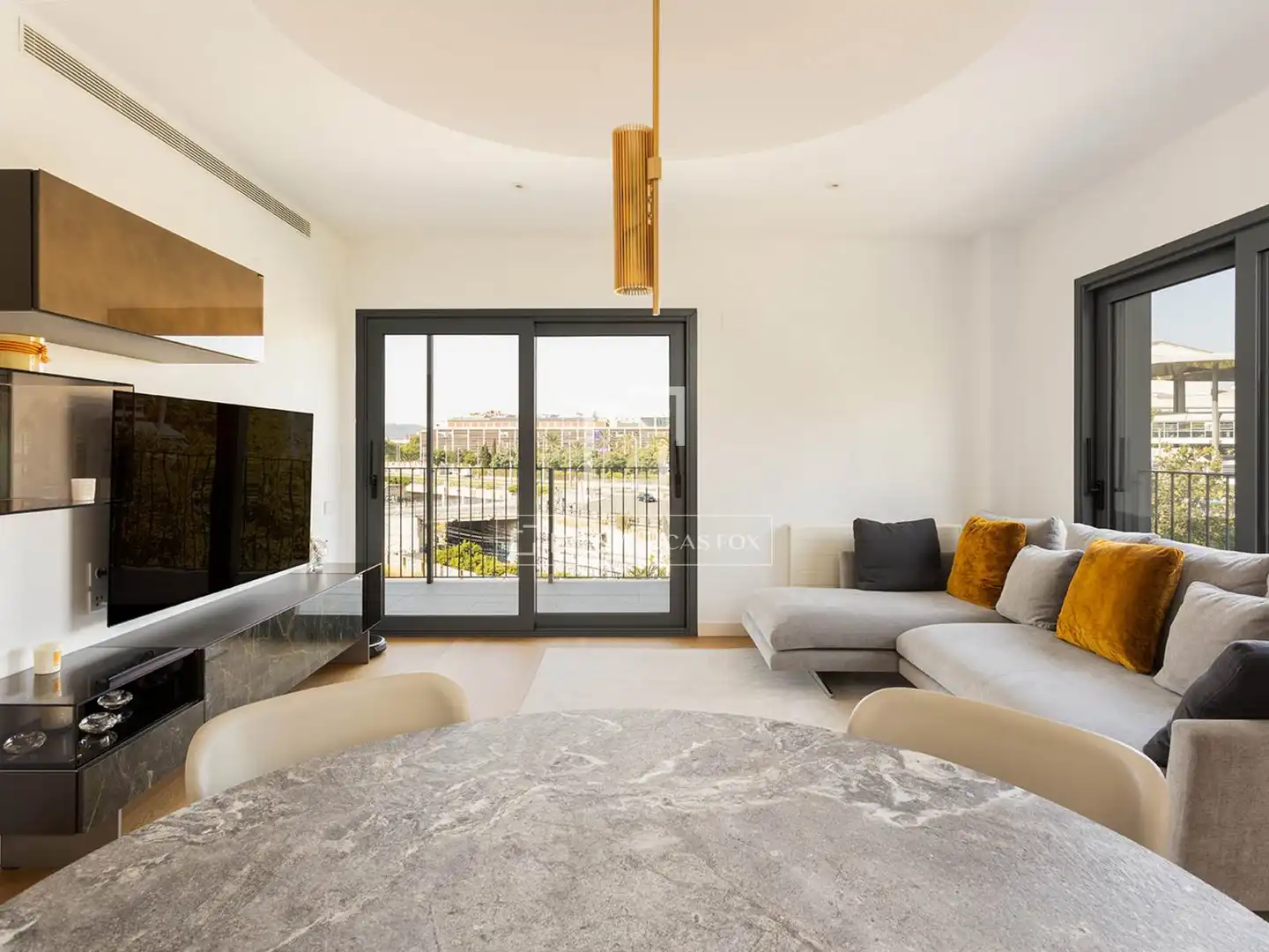 Living room of Flat for rent in Barcelona  with Air Conditioner, Heating and Parquet flooring
