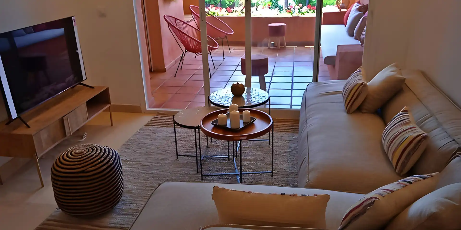Sala de estar de Apartamento en venta en Marbella con Aire acondicionado, Terraza y Piscina