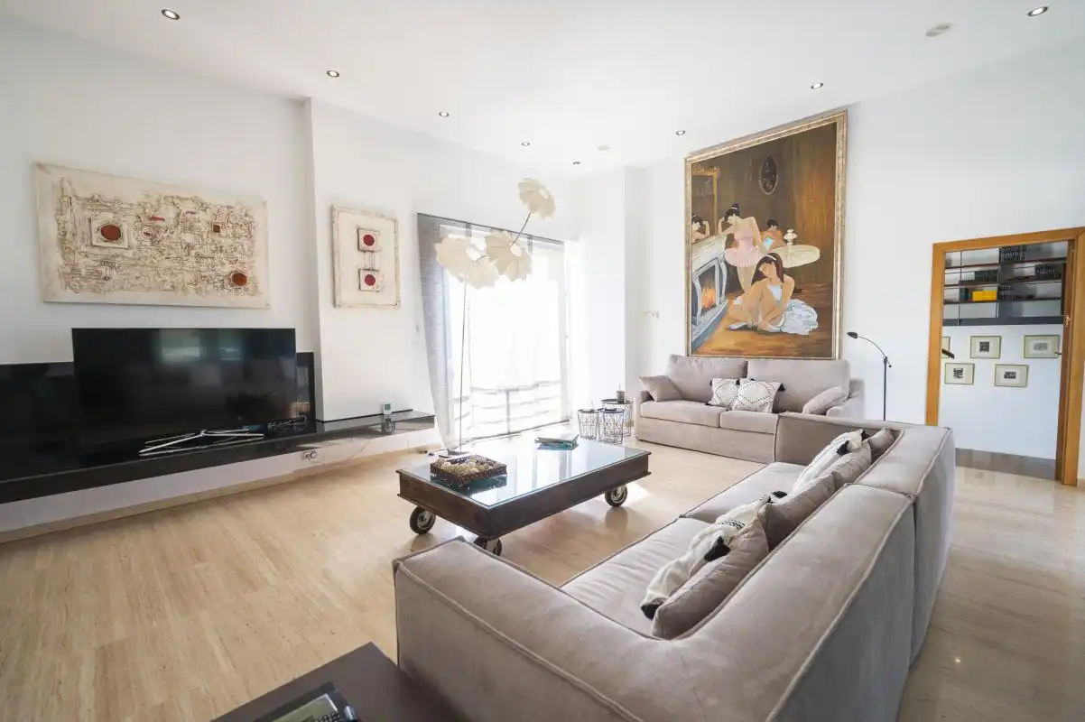 Sala de estar de Casa o chalet de alquiler en Sant Josep de sa Talaia con Aire acondicionado, Calefacción y Jardín privado