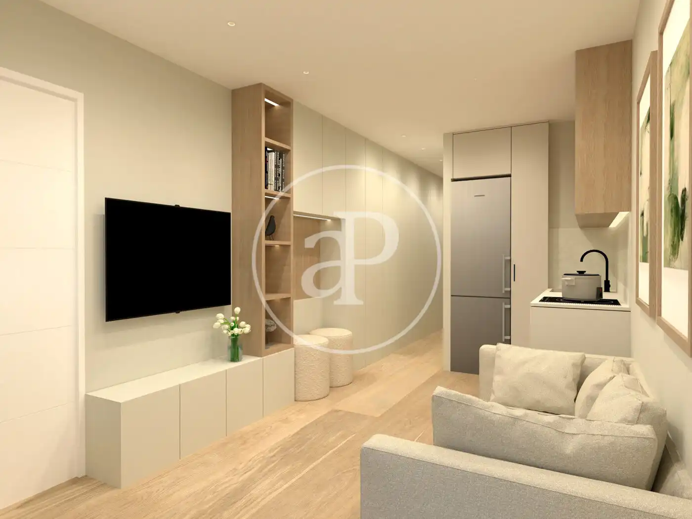 Wohnzimmer von Wohnung zum Verkauf in Barcelona mit Heizung und Terrasse