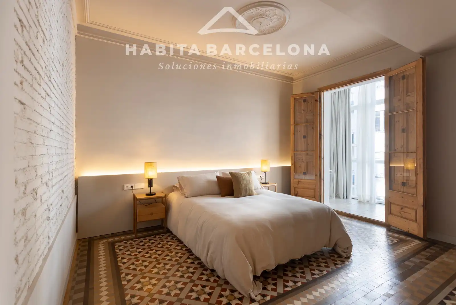 Schlafzimmer von Wohnung zur Miete in Barcelona mit Klimaanlage, Heizung und Parkett