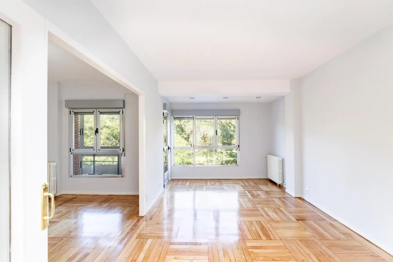 Sala de estar de Piso de alquiler en Madrid con Calefacción, Parquet y Terraza