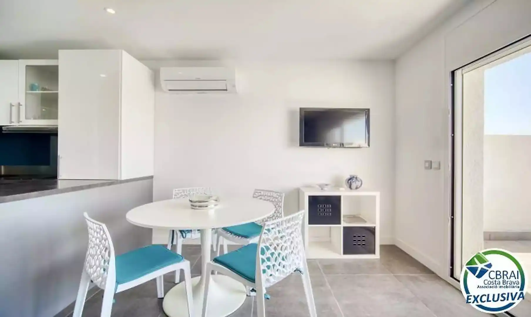 Esszimmer von Wohnung zum Verkauf in Roses mit Klimaanlage, Heizung und Terrasse