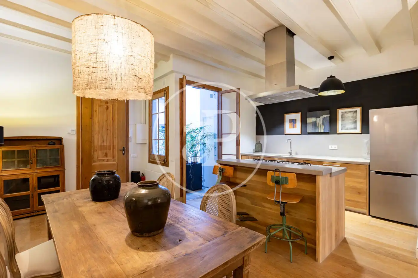 Kitchen of Flat for sale in Barcelona  with Heating, Furnished and Balcony