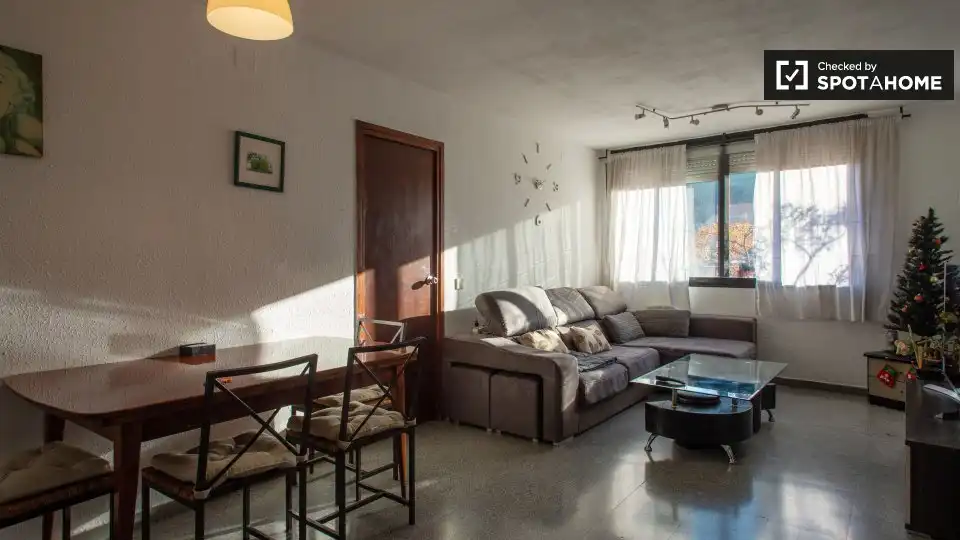 Sala d'estar de Pis per a compartir en Barcelona amb Aire condicionat, Calefacció i Moblat