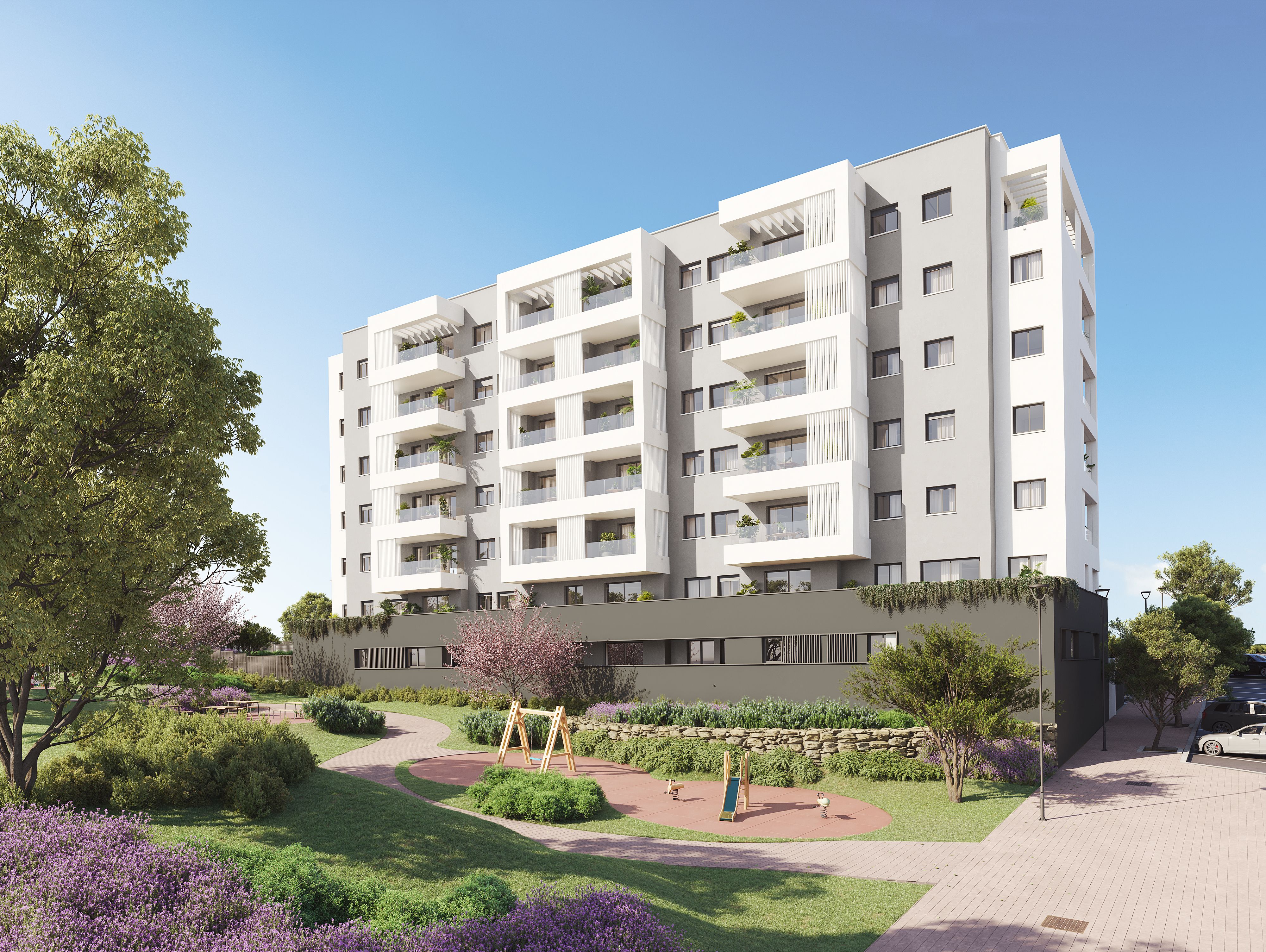 Vista exterior de Pis en venda en Málaga Capital amb Aire condicionat, Jardí privat i Terrassa