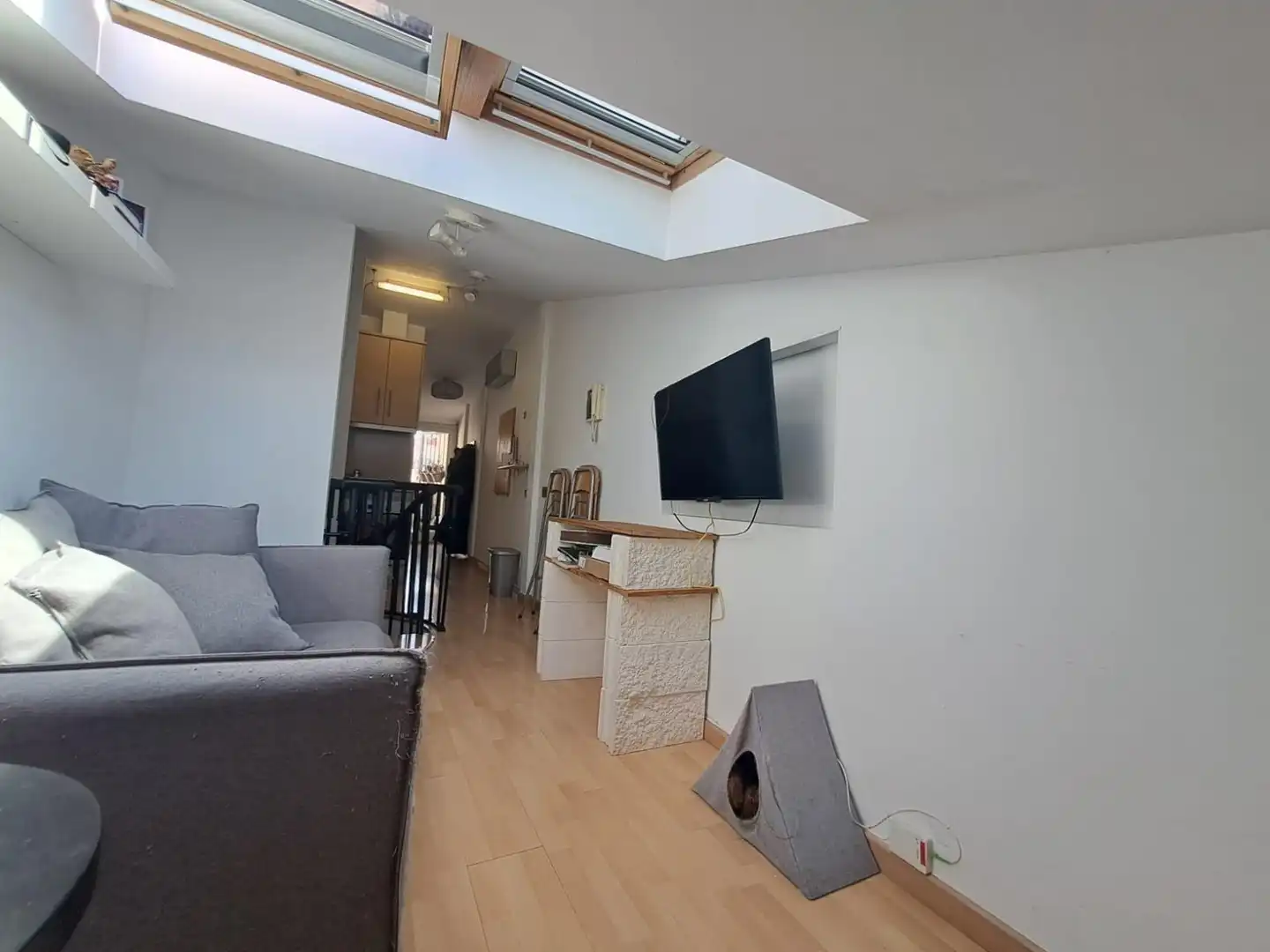 Sala de estar de Piso en venta en Mataró con Aire acondicionado, Parquet y Terraza