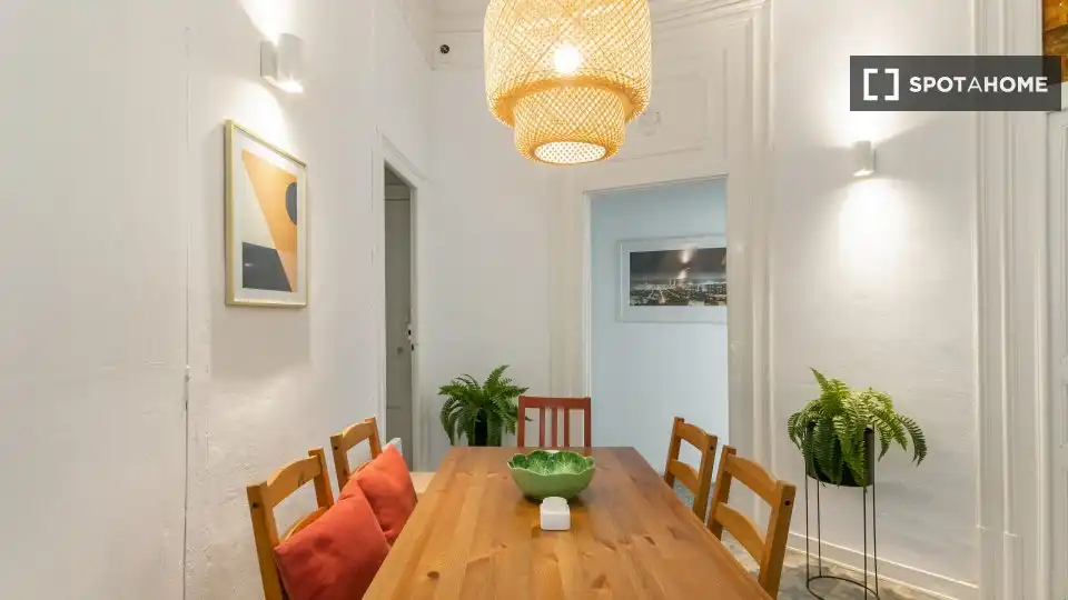 Dining room of Flat for share in Barcelona  with Air Conditioner, Heating and Furnished
