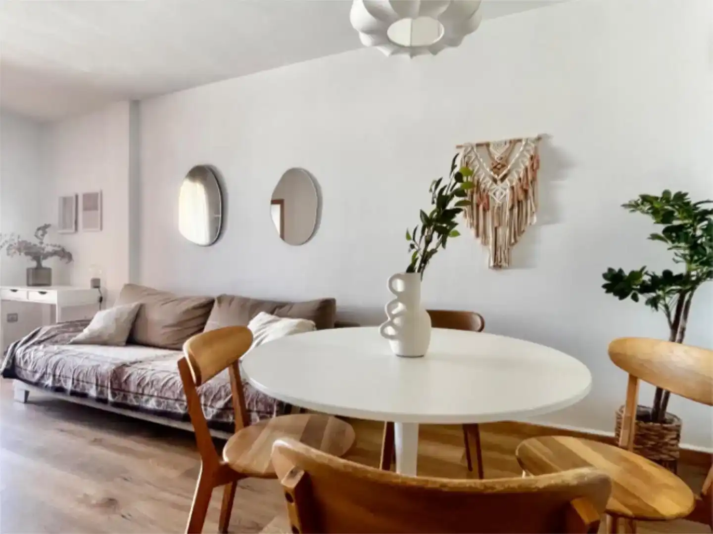Dining room of Flat for sale in Mojácar  with Air Conditioner, Private garden and Parquet flooring
