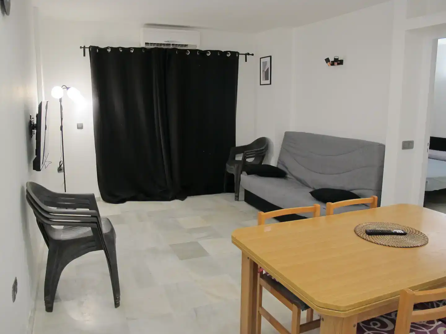 Wohnzimmer von Wohnung zur Miete in Sant Josep de sa Talaia mit Klimaanlage, Möbliert und Balkon
