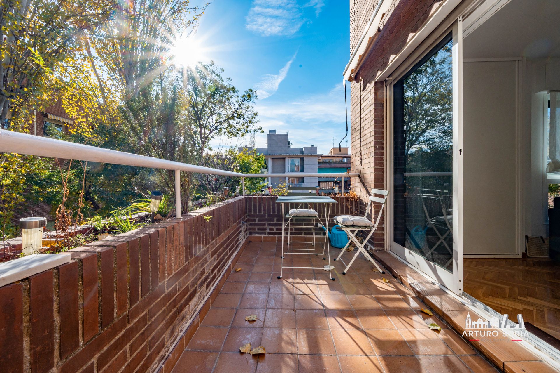 Terrace of Study to rent in  Madrid Capital  with Furnished, Washing machine and Community pool