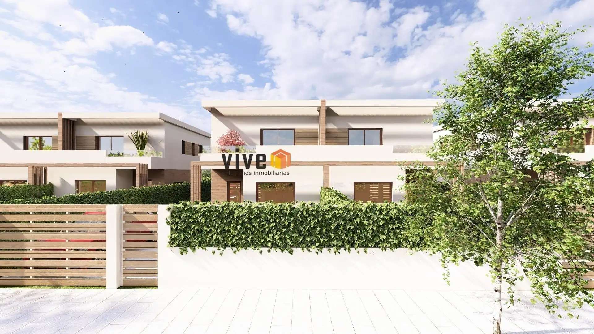 Vista exterior de Casa adosada en venda en Mairena del Aljarafe amb Jardí privat, Terrassa i Piscina comunitària
