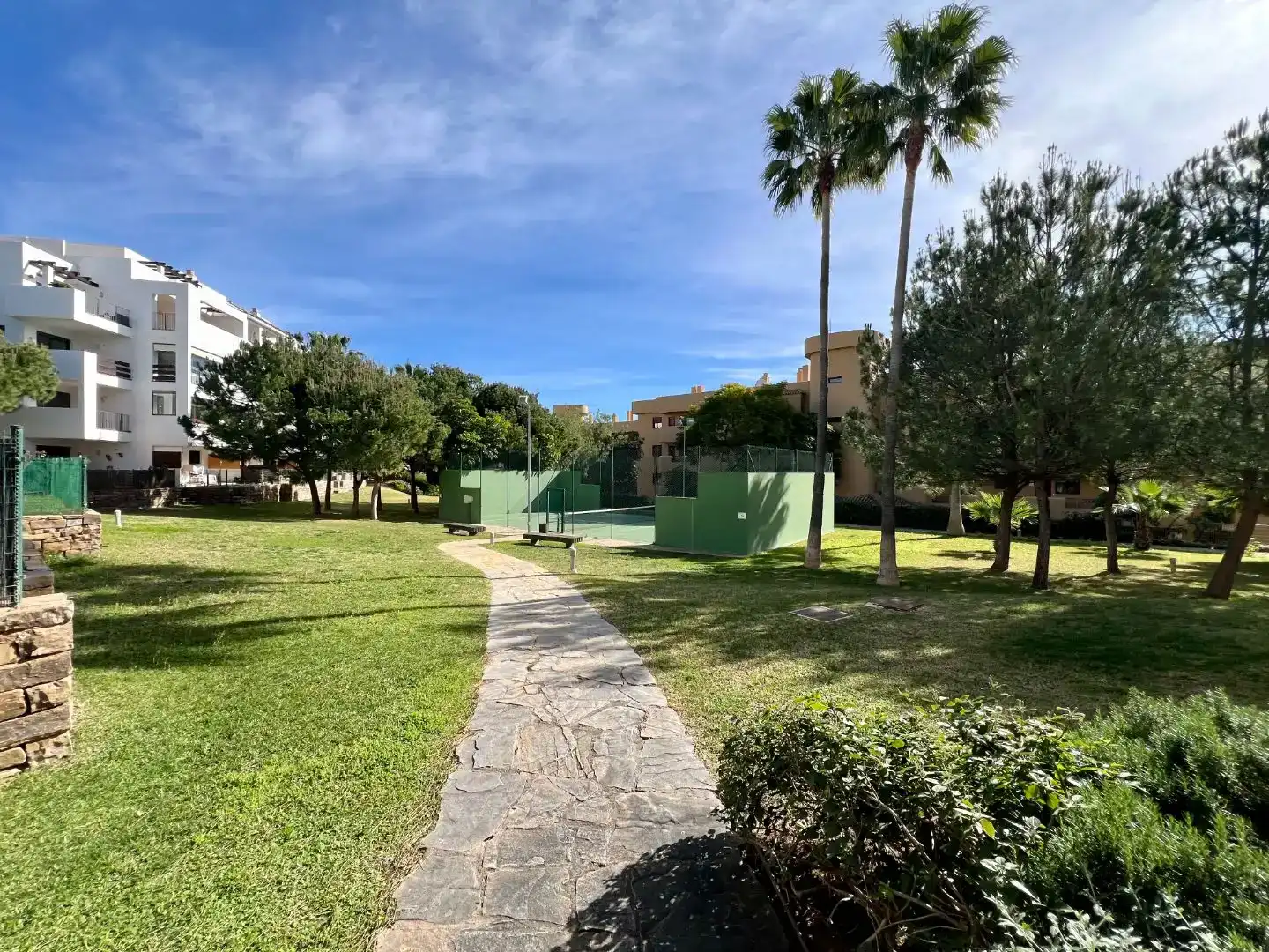 Garten von Wohnung zur Miete in Mijas mit Klimaanlage, Privatgarten und Terrasse