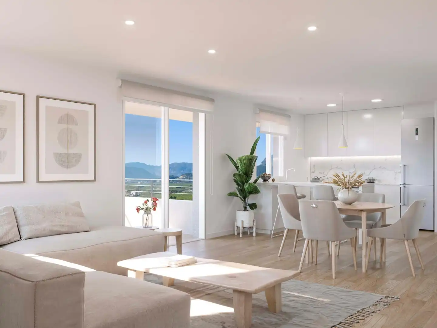 Sala de estar de Apartamento en venta en Tavernes de la Valldigna con Terraza, Balcón y Piscina comunitaria