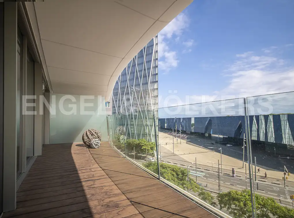 Terraza de Piso de alquiler en Barcelona con Aire acondicionado, Calefacción y Piscina