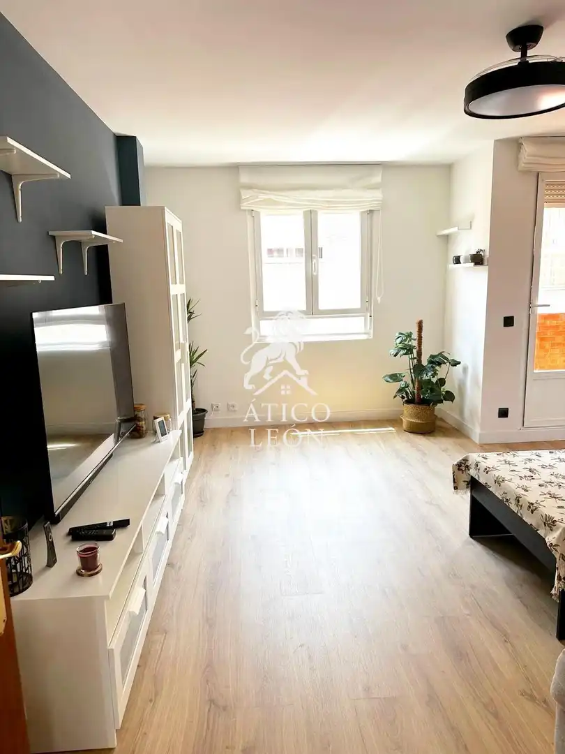 Sala d'estar de Apartament en venda en León Capital  amb Calefacció, Terrassa i Traster