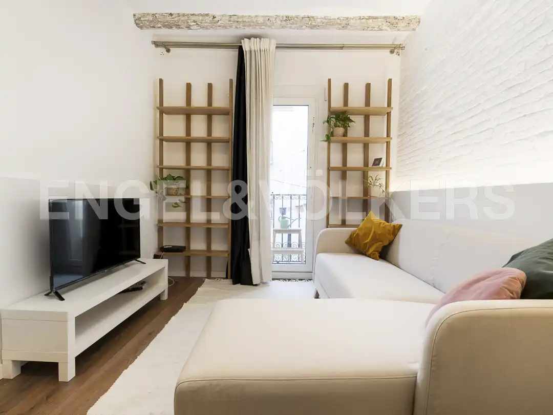 Wohnzimmer von Wohnung zur Miete in Barcelona mit Klimaanlage, Heizung und Parkett