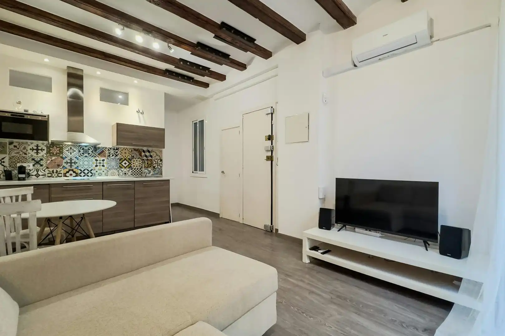 Wohnzimmer von Wohnung zur Miete in Barcelona mit Heizung, Möbliert und Waschmaschine