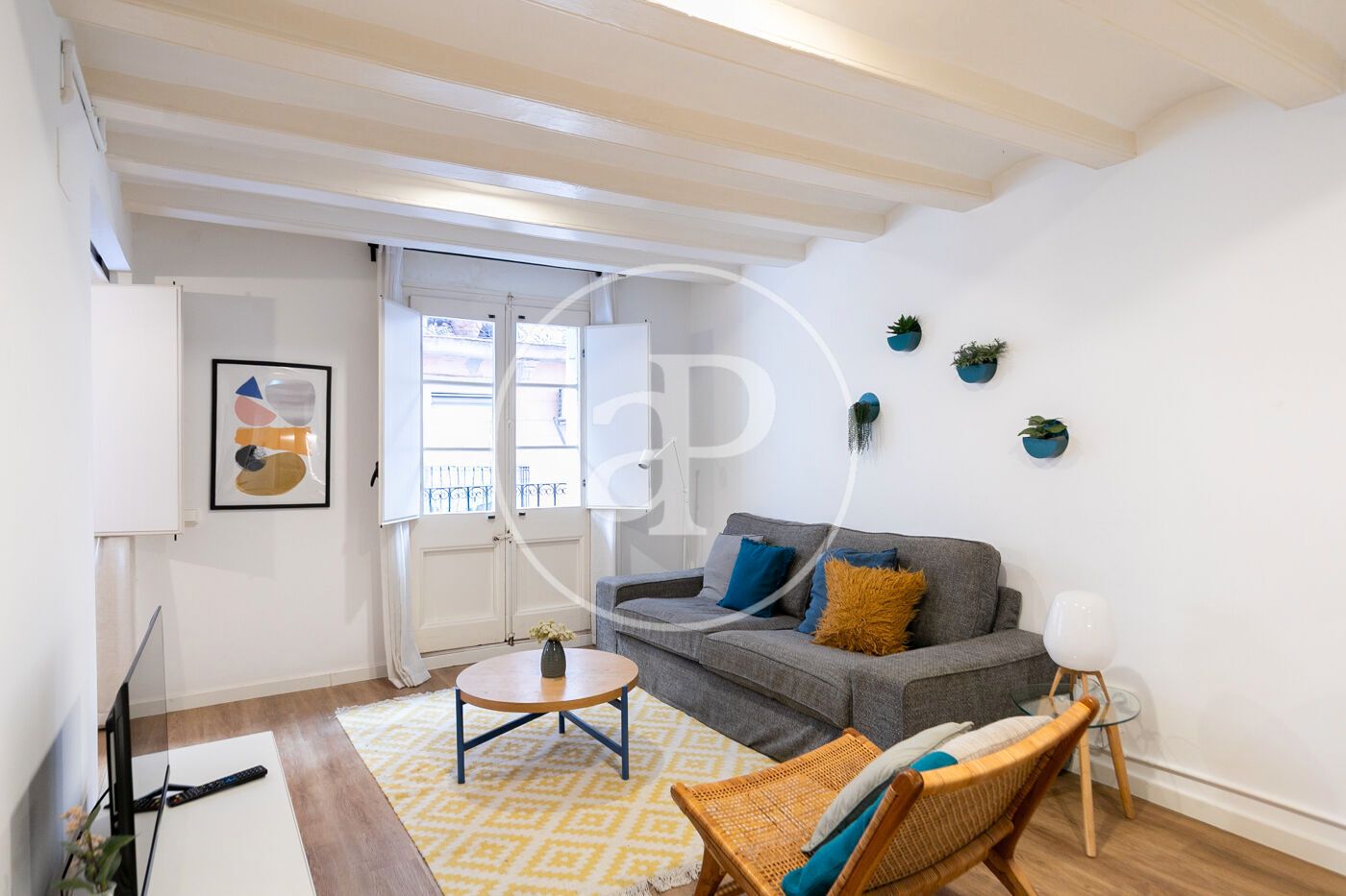 Living room of Flat for sale in  Barcelona Capital  with Air Conditioner, Heating and Furnished