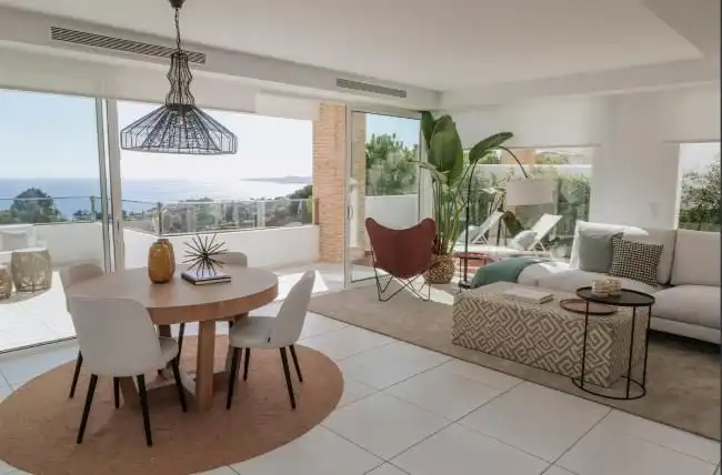 Living room of Apartments for rent in Benalmádena  with Air Conditioner, Oven and Washing machine