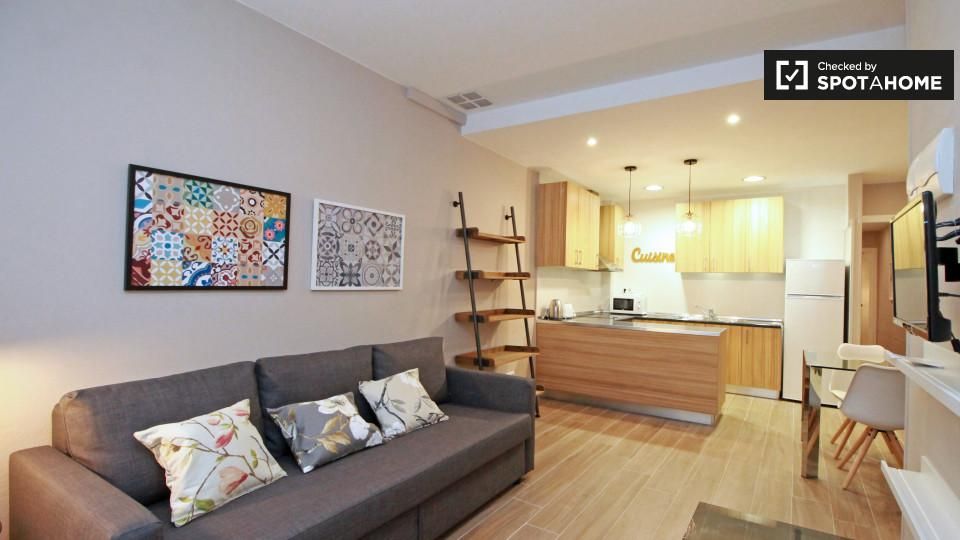 Living room of Flat to rent in  Barcelona Capital  with Air Conditioner, Heating and Furnished
