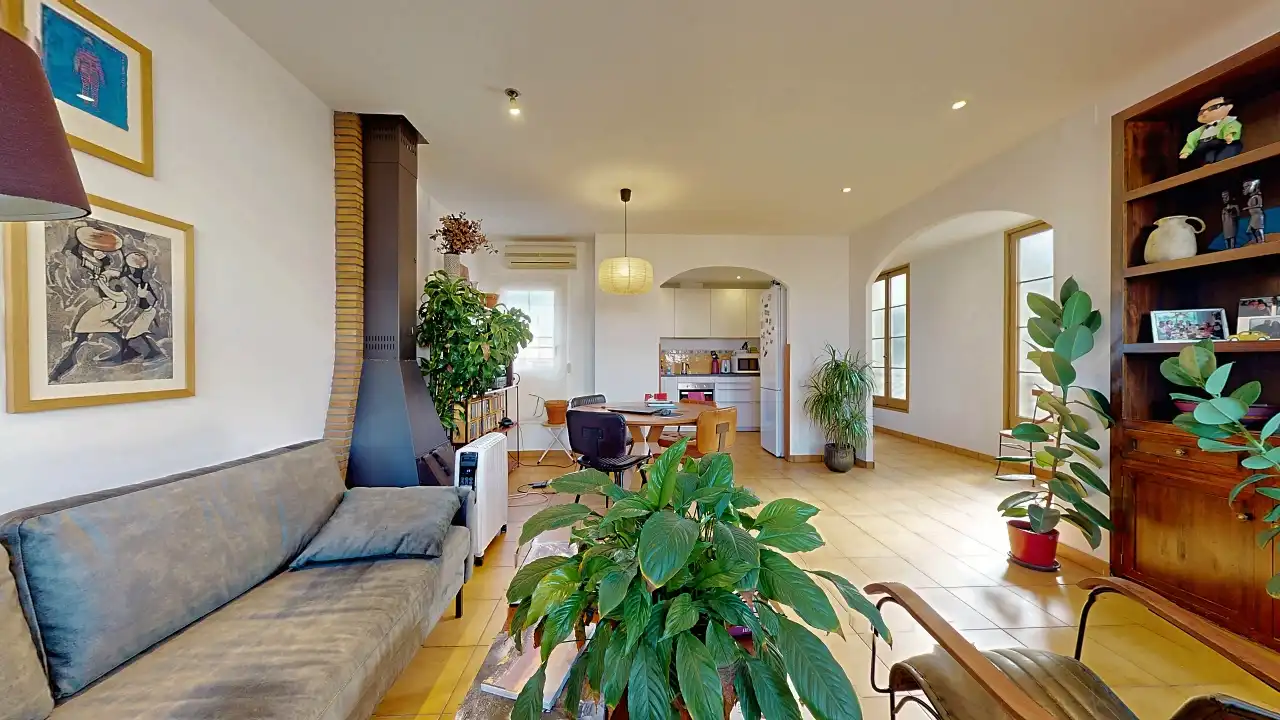 Sala d'estar de Àtic en venda en Barcelona amb Aire condicionat i Terrassa