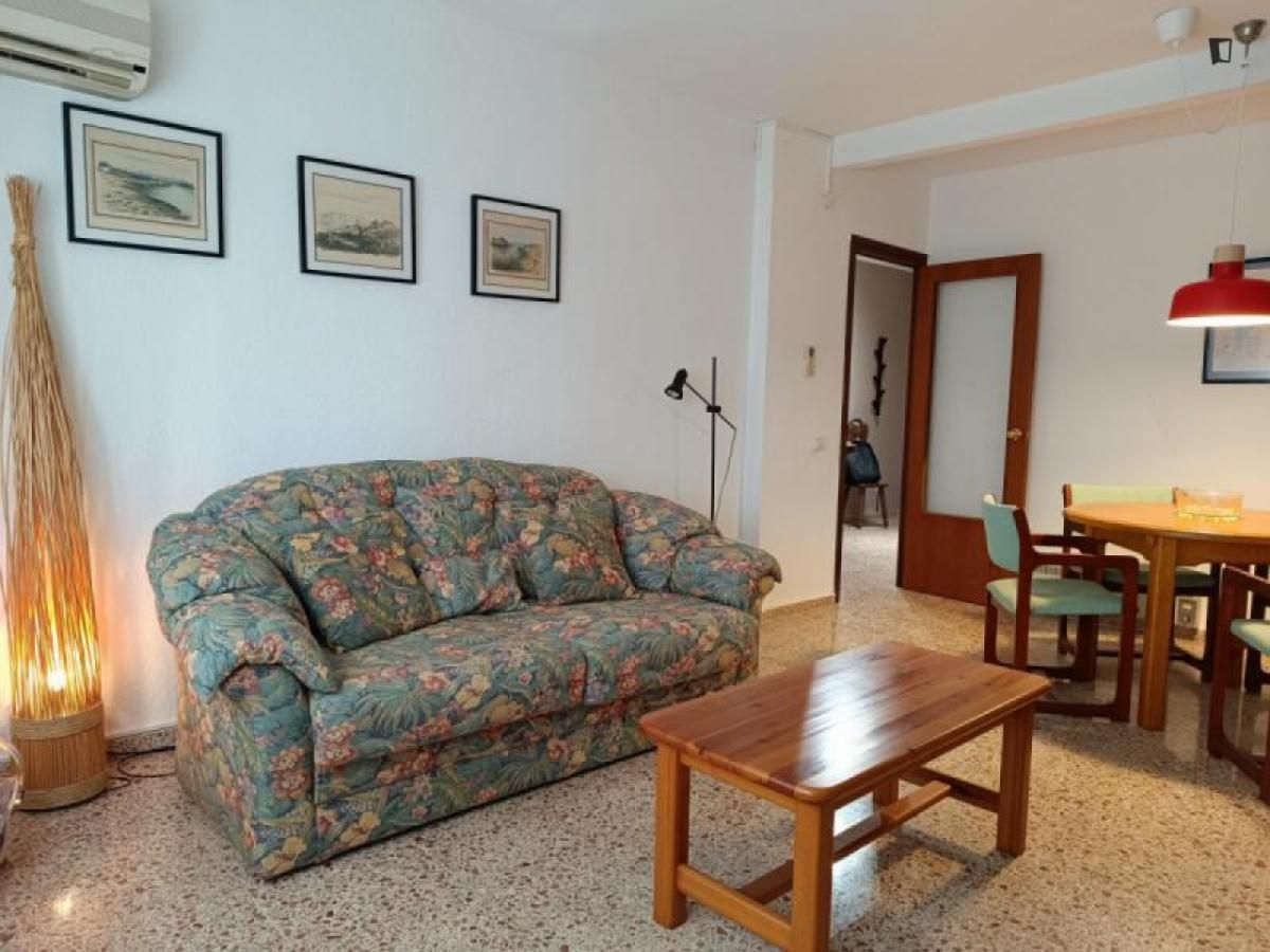 Sala d'estar de Apartament de lloguer en Alicante / Alacant amb Aire condicionat, Moblat i Rentadora