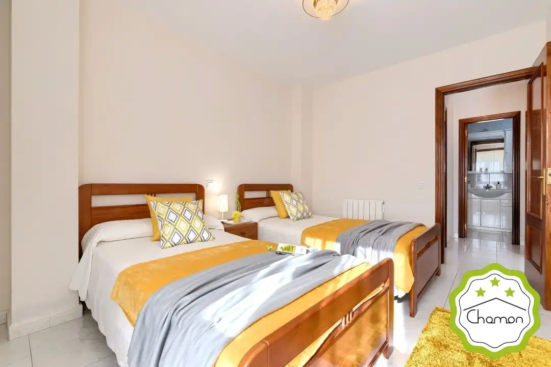 Schlafzimmer von Wohnung zur Miete in Noja mit Heizung, Privatgarten und Terrasse
