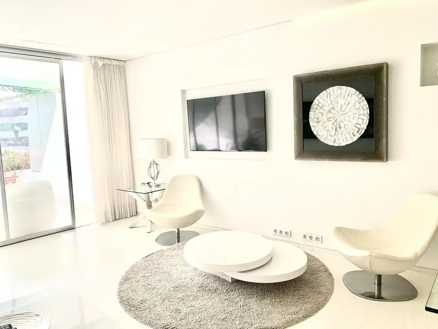 Sala de estar de Apartamento de alquiler en Marina Botafoc - Platja de Talamanca