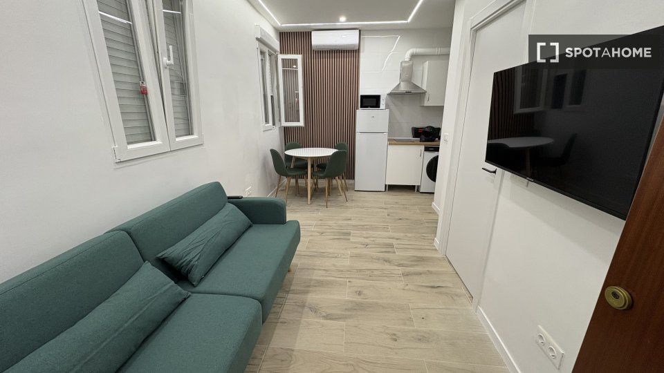 Sala d'estar de Pis de lloguer en  Madrid Capital amb Aire condicionat, Calefacció i Moblat