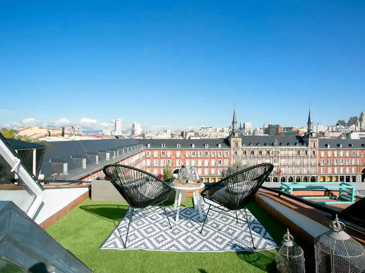 Terrace of Study for rent in Madrid  with Air Conditioner, Heating and Parquet flooring