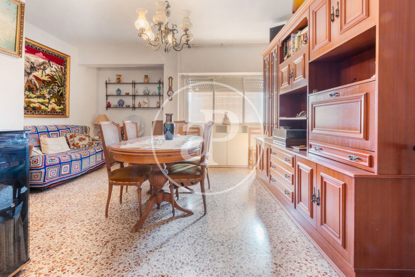 Dining room of Flat for sale in  Valencia Capital  with Heating, Furnished and Balcony