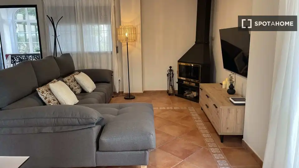 Sala d'estar de Apartament per a compartir en Daimús amb Aire condicionat, Terrassa i Moblat
