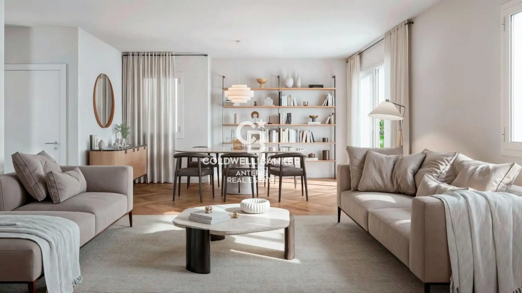 Wohnzimmer von Dachboden zum Verkauf in Barcelona mit Klimaanlage, Heizung und Parkett