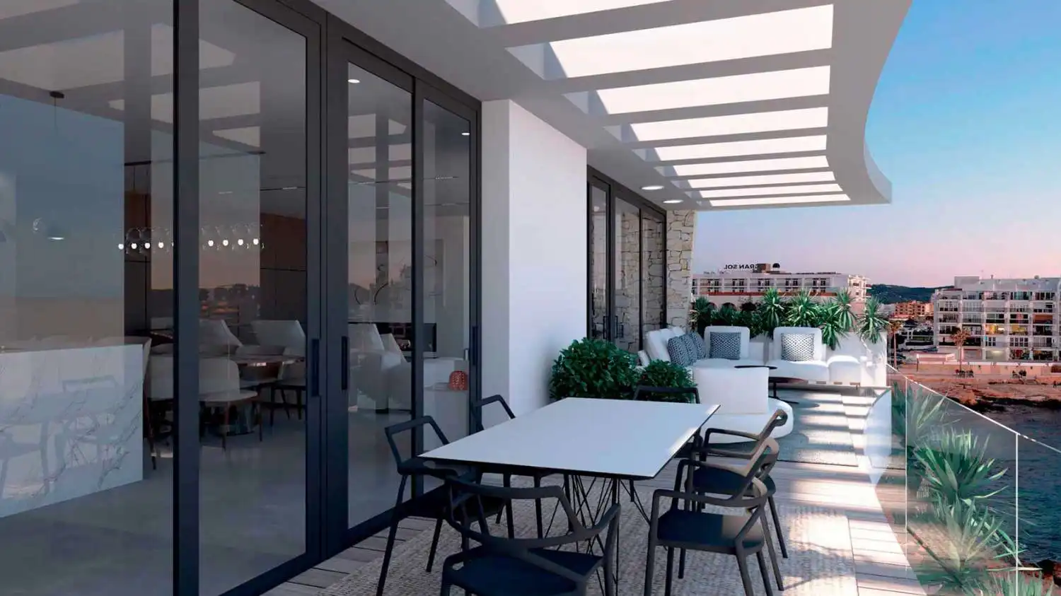 Terrassa de Apartament en venda en Sant Antoni de Portmany amb Aire condicionat, Calefacció i Piscina