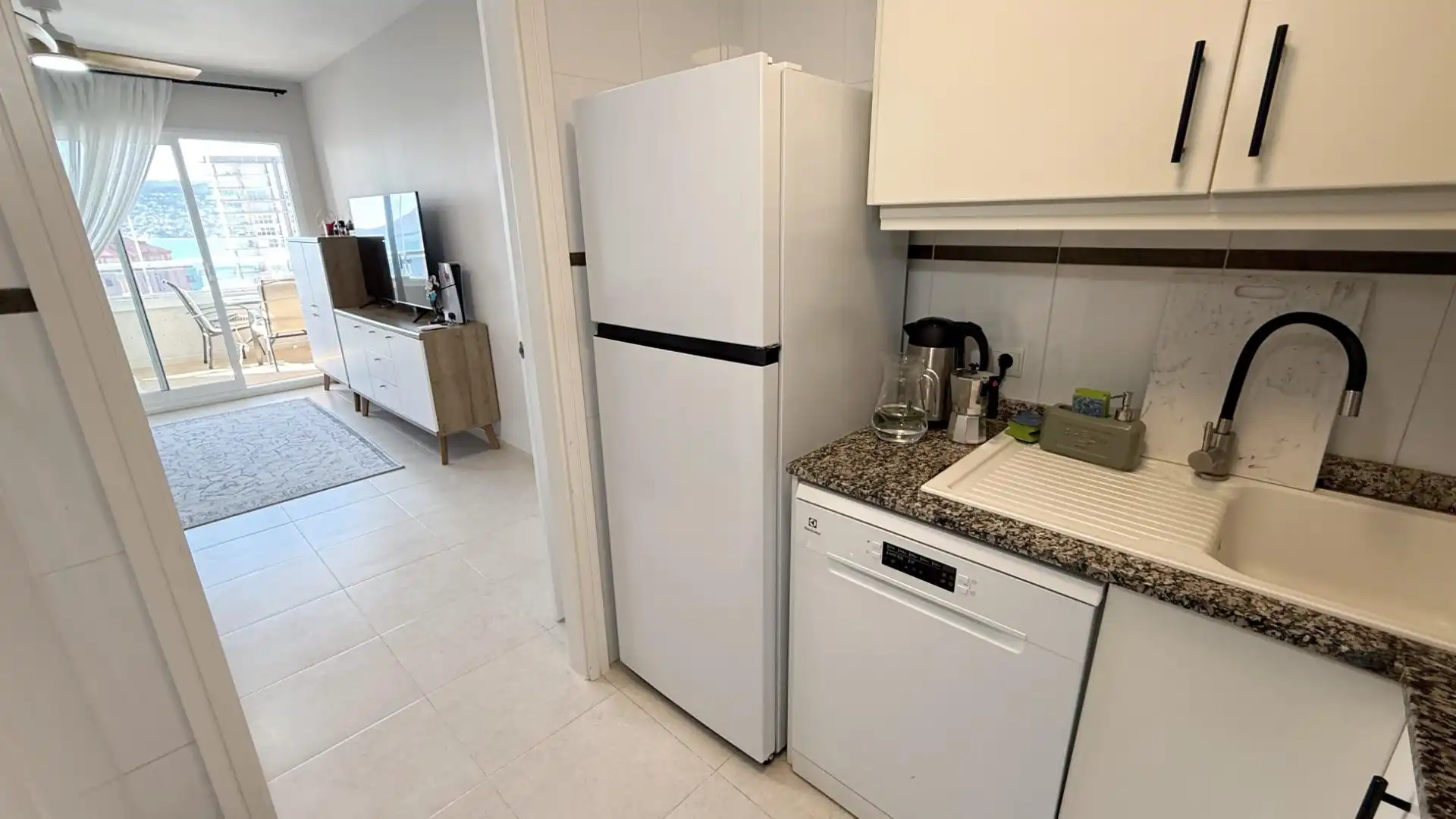 Cuina de Apartament en venda en Calpe / Calp amb Aire condicionat, Calefacció i Jardí privat