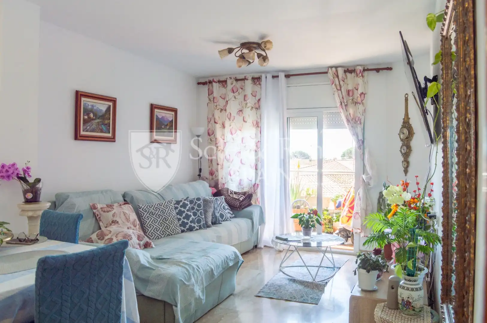 Wohnzimmer von Wohnung zum Verkauf in Blanes mit Klimaanlage und Heizung