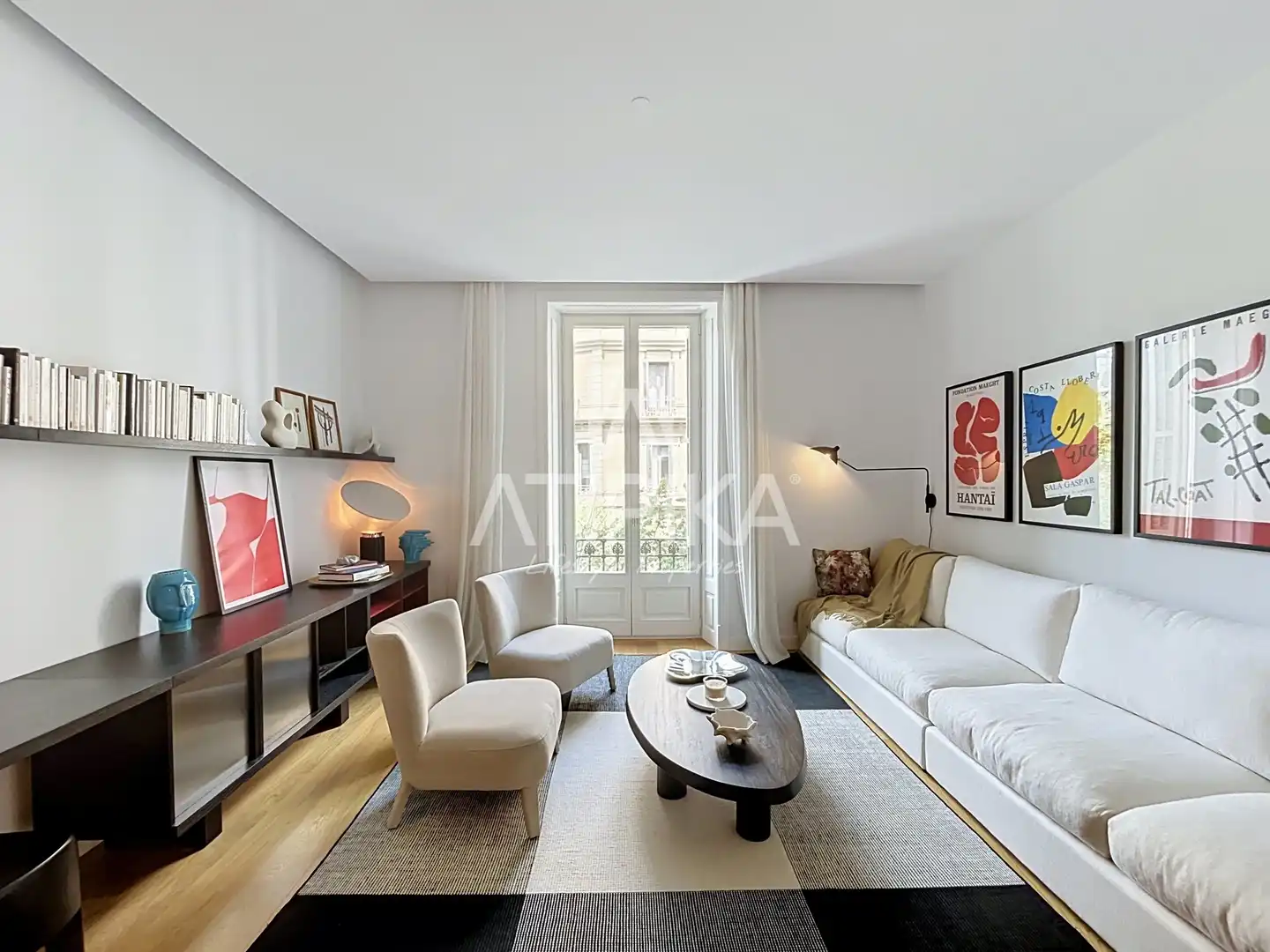 Sala d'estar de Pis de lloguer en Barcelona amb Aire condicionat, Parquet i Moblat