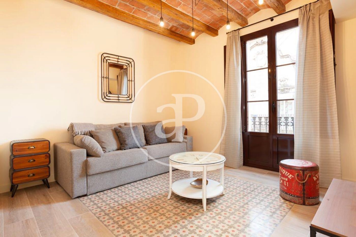 Sala d'estar de Pis de lloguer en  Barcelona Capital amb Aire condicionat, Calefacció i Moblat
