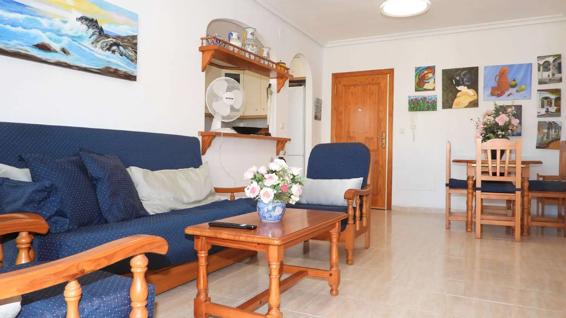 Sala de estar de Piso en venta en La Manga del Mar Menor con Calefacción, Terraza y Amueblado