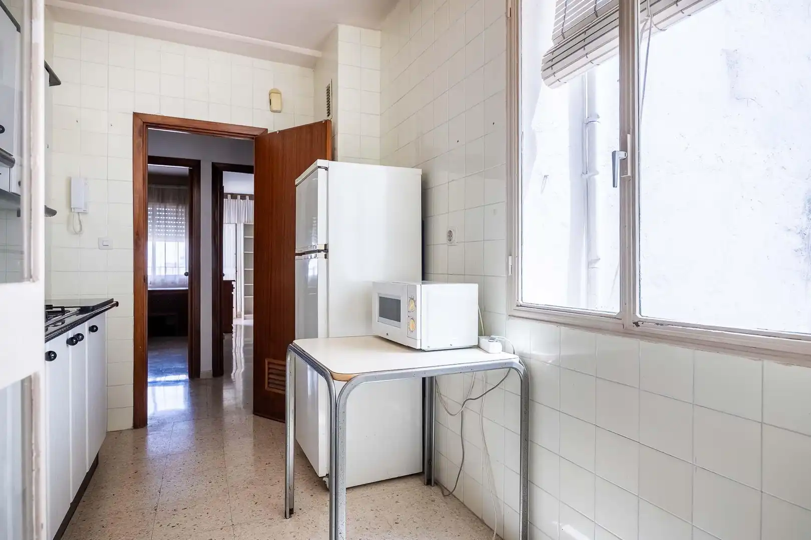Kitchen of Flat for sale in Dos Hermanas  with Air Conditioner, Terrace and Furnished