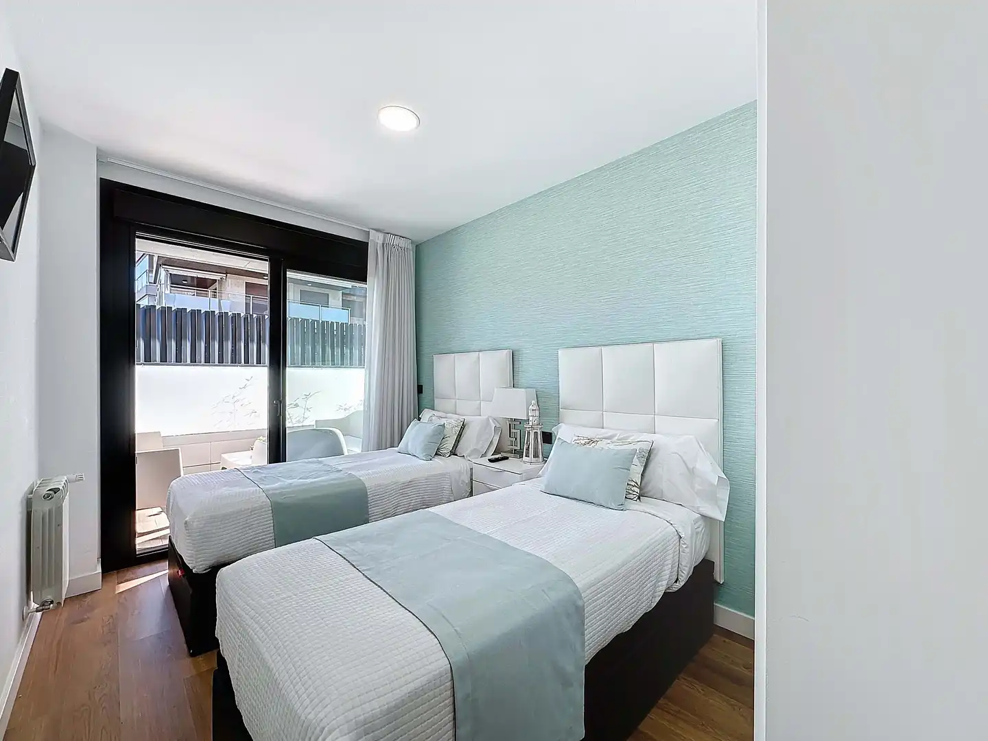 Schlafzimmer von Wohnung zum Verkauf in Sanxenxo mit Heizung, Terrasse und Schwimmbad