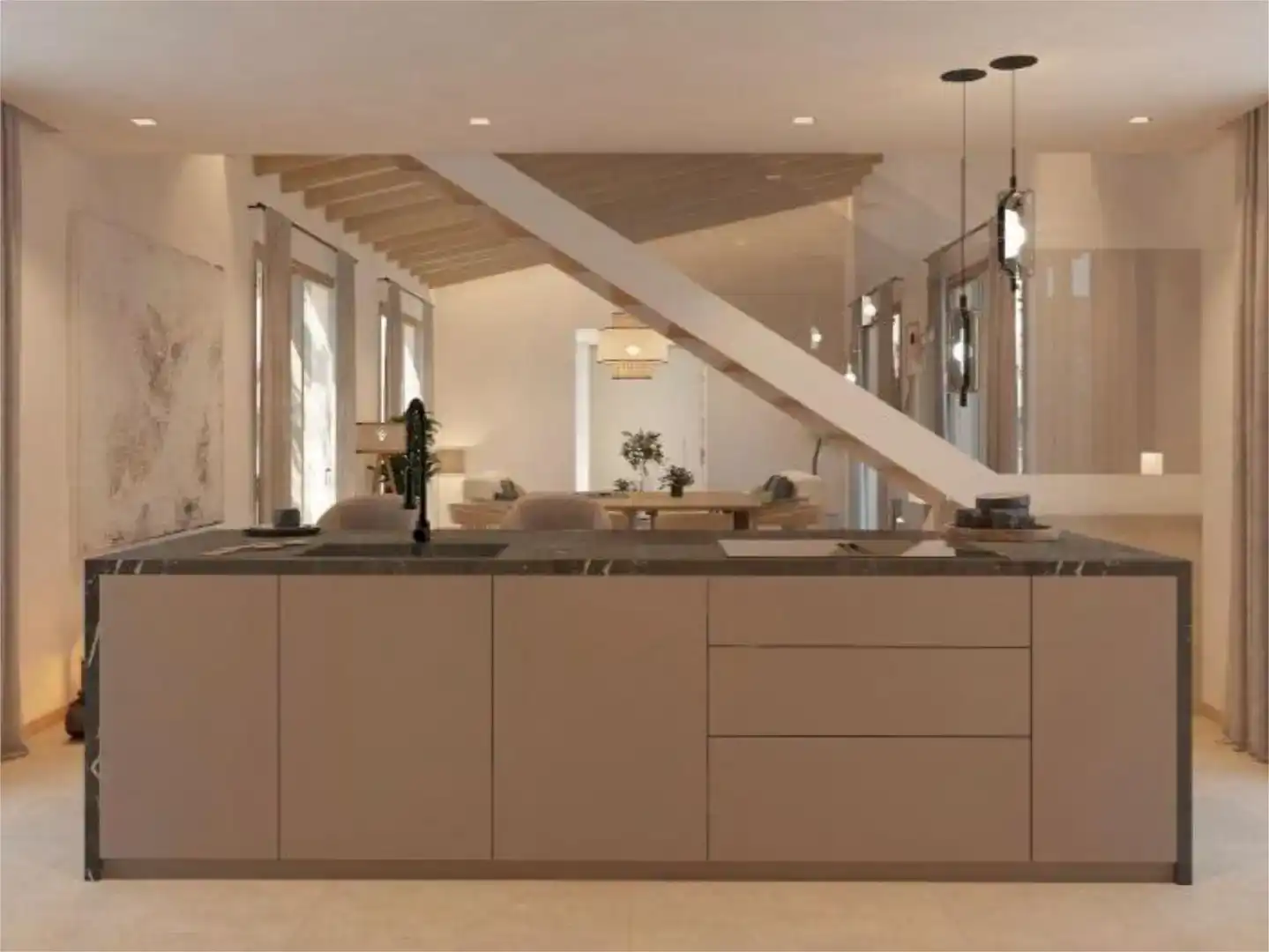 Küche von Country house zum Verkauf in Felanitx mit Klimaanlage, Schwimmbad und Balkon