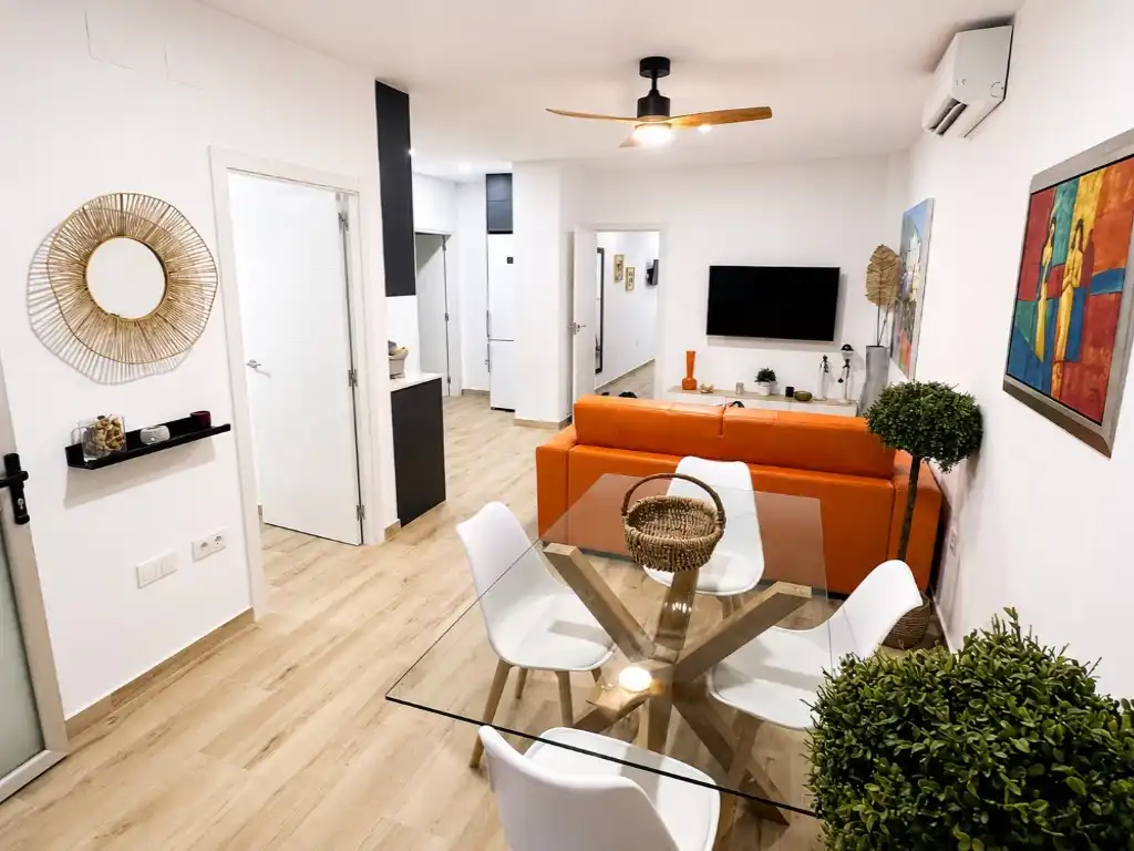 Sala de estar de Apartamento en venta en Calpe / Calp con Aire acondicionado, Jardín privado y Piscina comunitaria