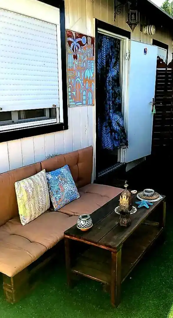 Terraza de Estudio de alquiler en Barbate con Aire acondicionado, Jardín privado y Piscina