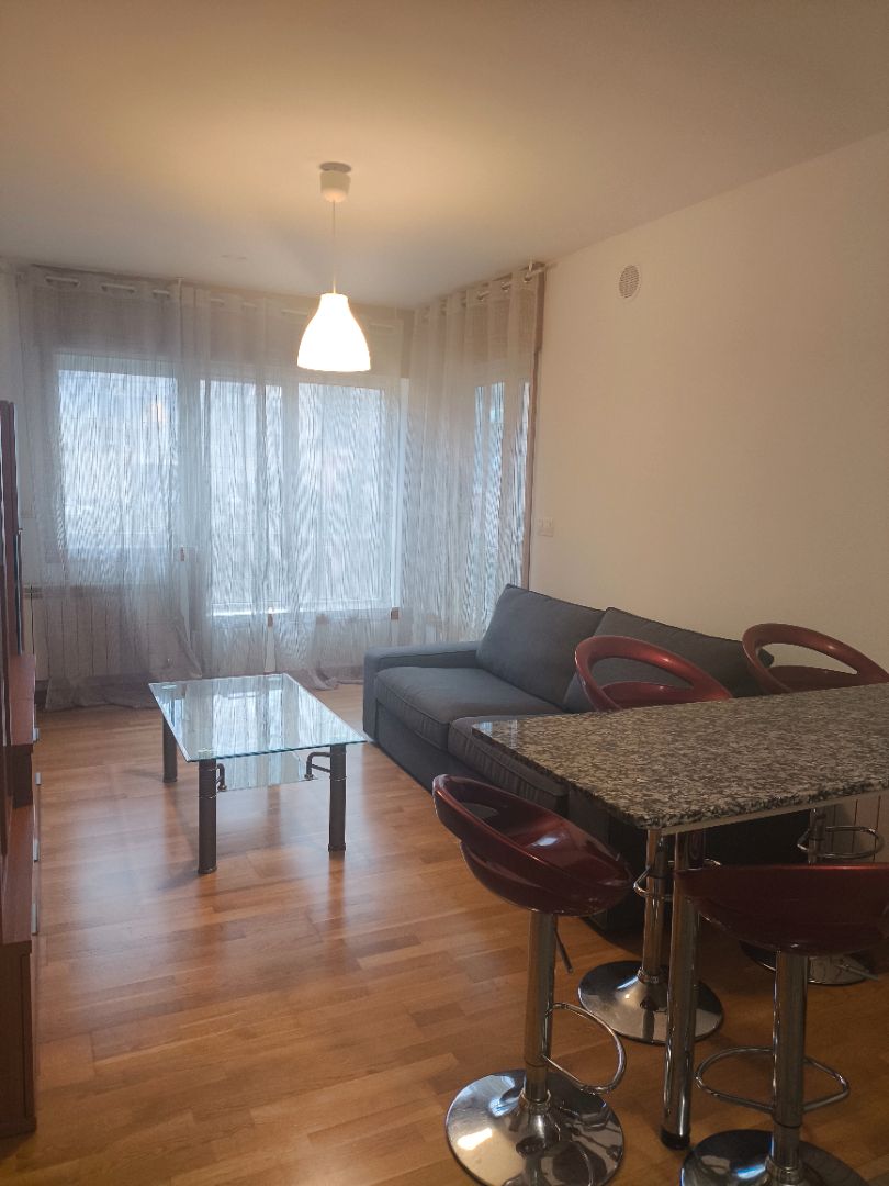 Sala d'estar de Pis en venda en Santiago de Compostela  amb Calefacció, Parquet i Traster
