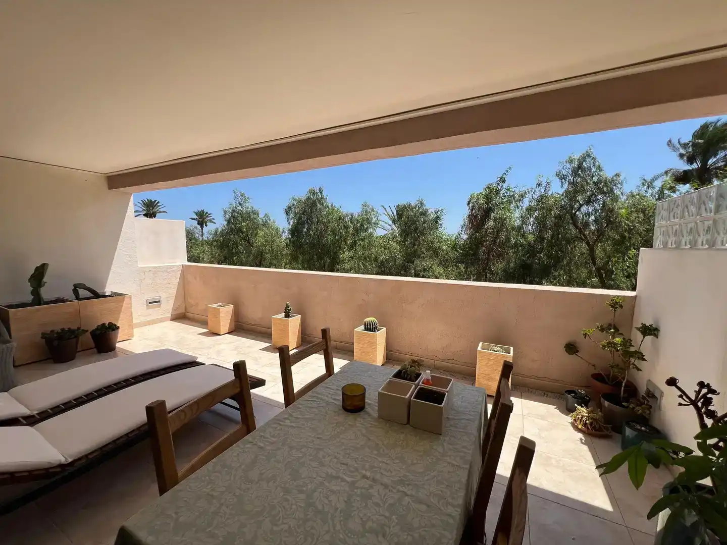 Terrassa de Apartament de lloguer en Vera amb Aire condicionat, Jardí privat i Piscina