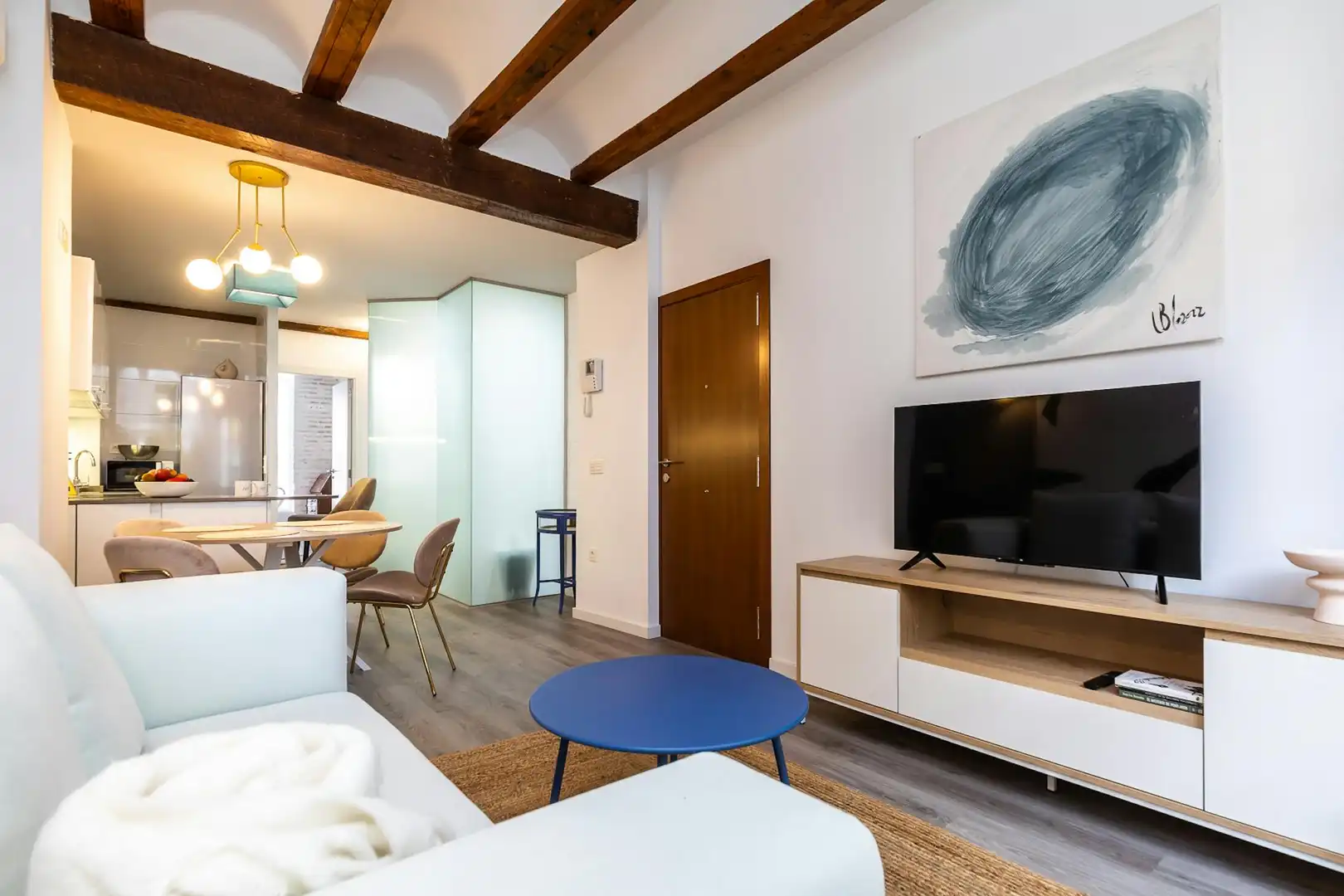 Living room of Flat for rent in Valencia  with Air Conditioner, Heating and Furnished