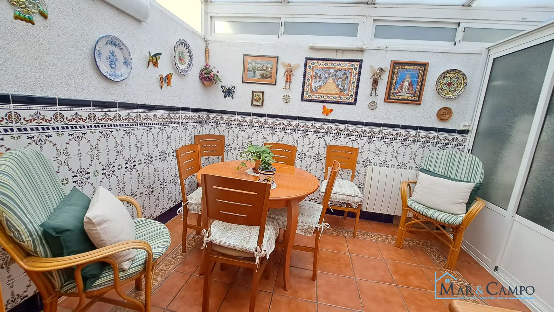 Menjador de Casa adosada en venda en San Javier amb Aire condicionat, Jardí privat i Moblat