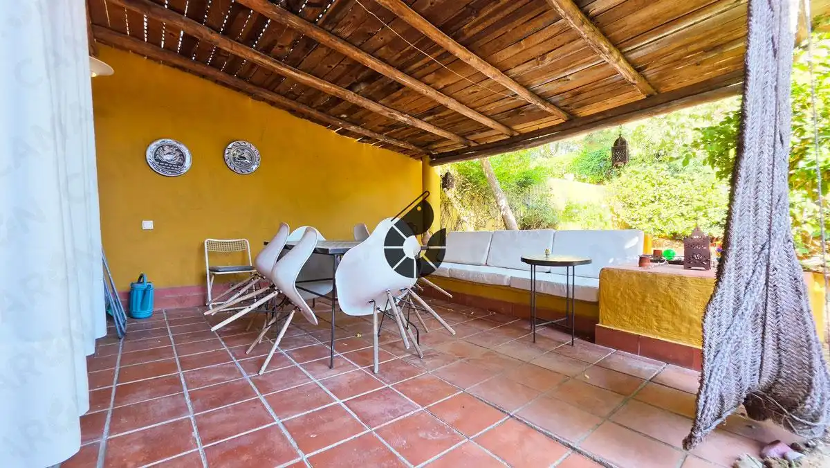 Terraza de Casa adosada en venta en Mairena del Aljarafe con Aire acondicionado, Jardín privado y Trastero